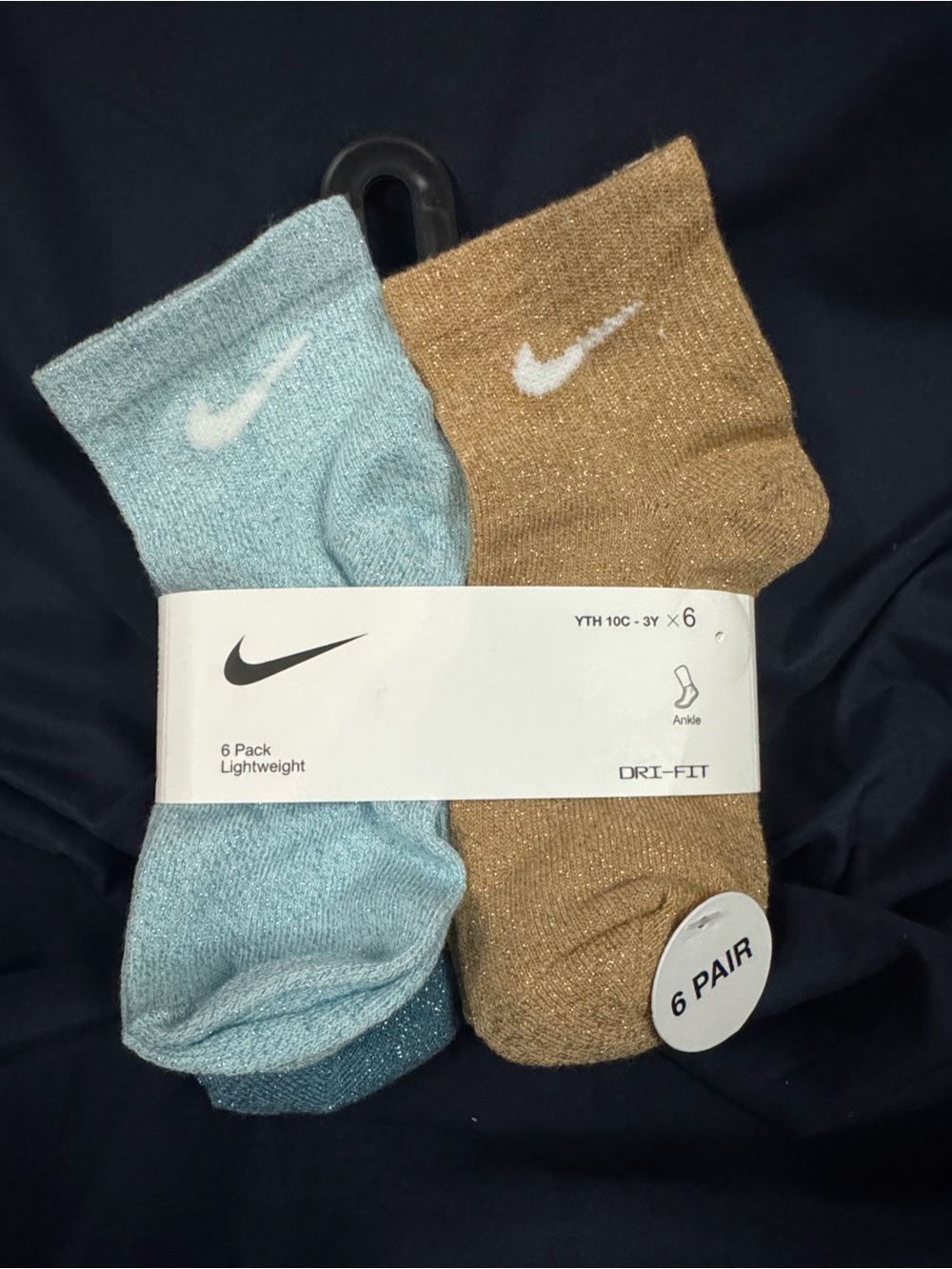 Nike Dri-FIT 6-Pack Lightweight Ankle Socks - Blue & Gold kids ✨✔️✨